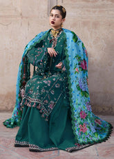 HUSSAIN REHAR DHANAK EMBROIDERY DRESS 3 PIECE 2357